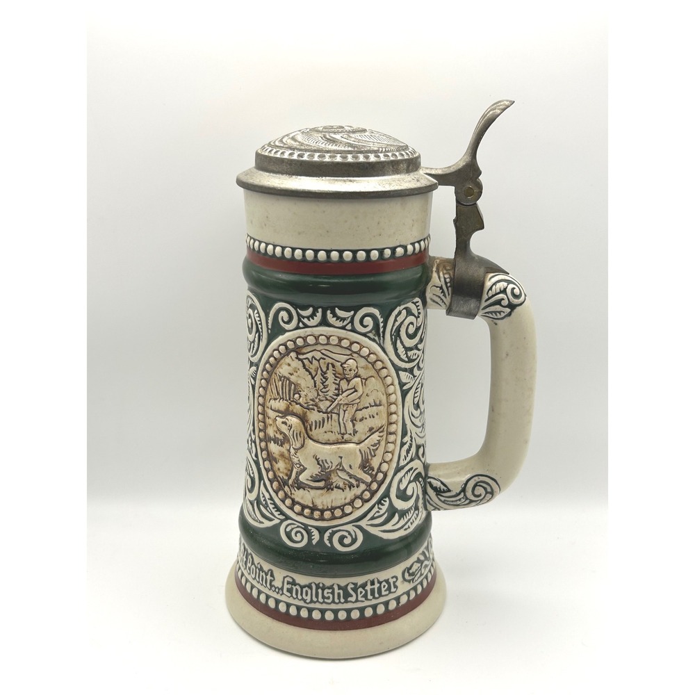 Vintage 1978 Avon Beer‎ Stein Ceramarte Brazil English Setter Rainbow Trout 9in